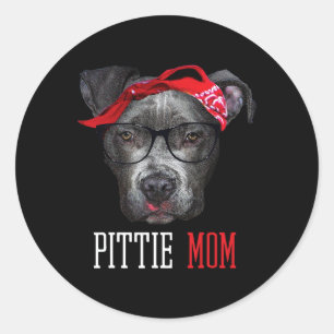 Pittie Mom Pitbull Dog Lovers Mothers Day Gift Wom Classic Round Sticker