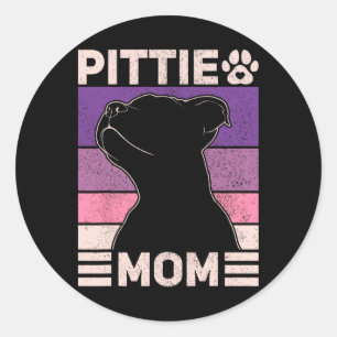 Pittie Mom Pitbull Mom Dog Owner Women Mothers Day Classic Round Sticker