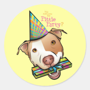 Pittie Party Classic Round Sticker