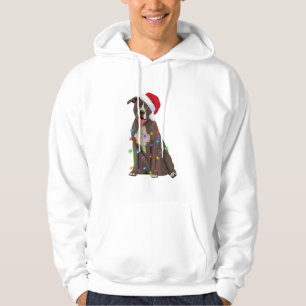 Pittie Pitbull Christmas Lights Xmas Dog Lover Hoodie