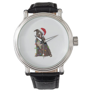 Pittie Pitbull Christmas Lights Xmas Dog Lover Watch