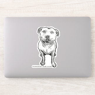 Pittie sticker with kind eyes