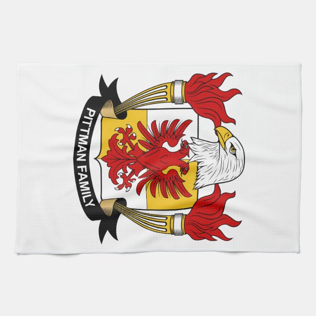 Pittman Family Crest Kitchen Towel (Horizontal)