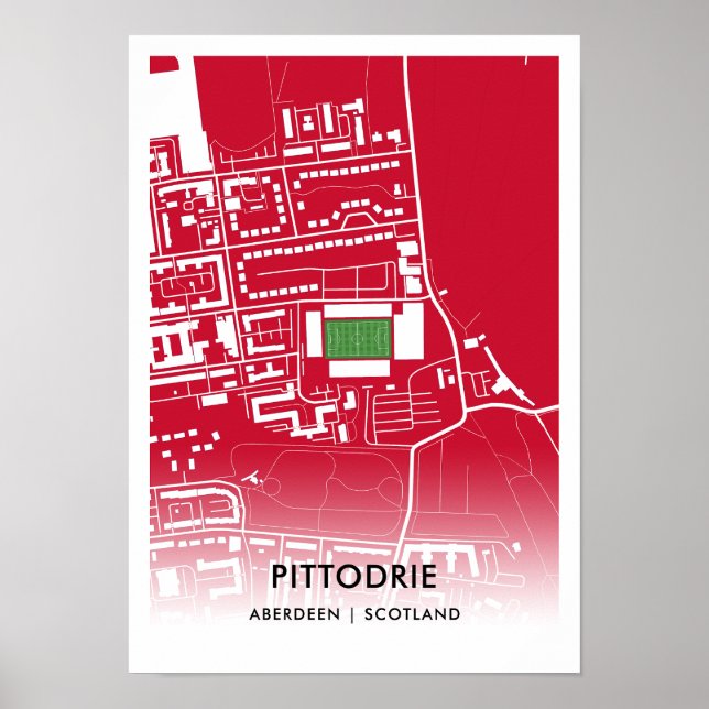 Pittodrie Stadium Poster – Home of Aberdeen FC (Front)