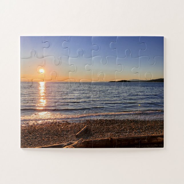 Pittoresque Beach Sunset Photo Overoversaw Puzzle (Horizontal)