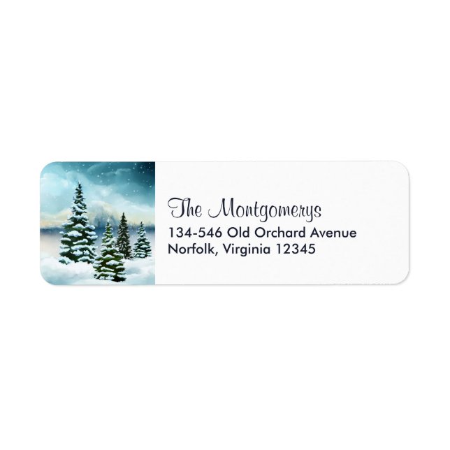 Pittoresque Winter Wonderland aquarelle peinture (Devant)