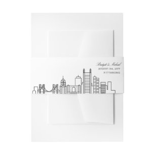 Pittsburg Skyline Wedding Invitation Belly Band
