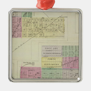 Pittsburg, Walnut, Beulah, and Lichfield, Kansas Metal Ornament