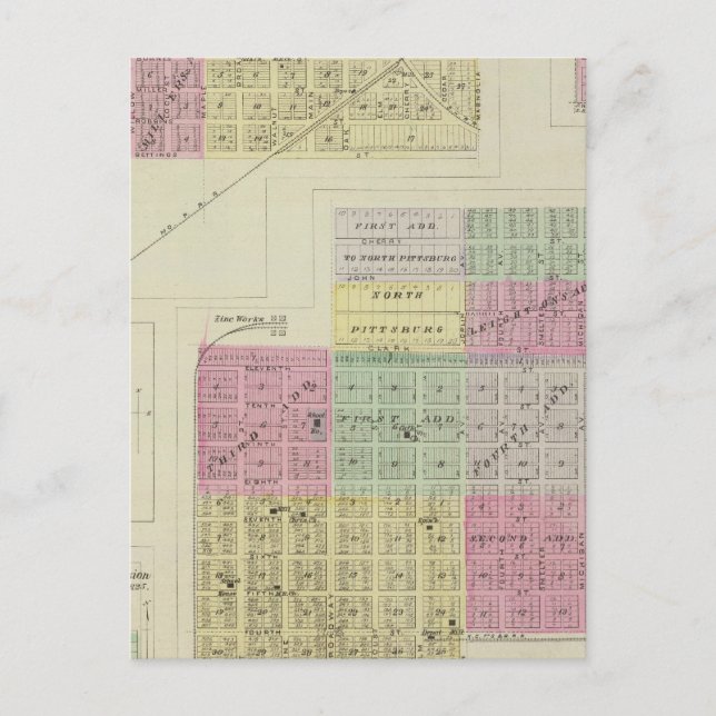 Pittsburg, Walnut, Beulah, and Lichfield, Kansas Postcard (Front)