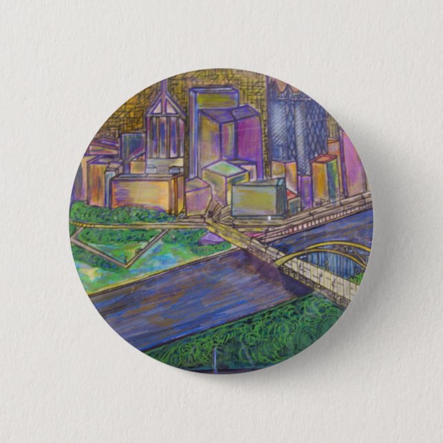 Pittsburgh 2 Inch Round Button (Front)