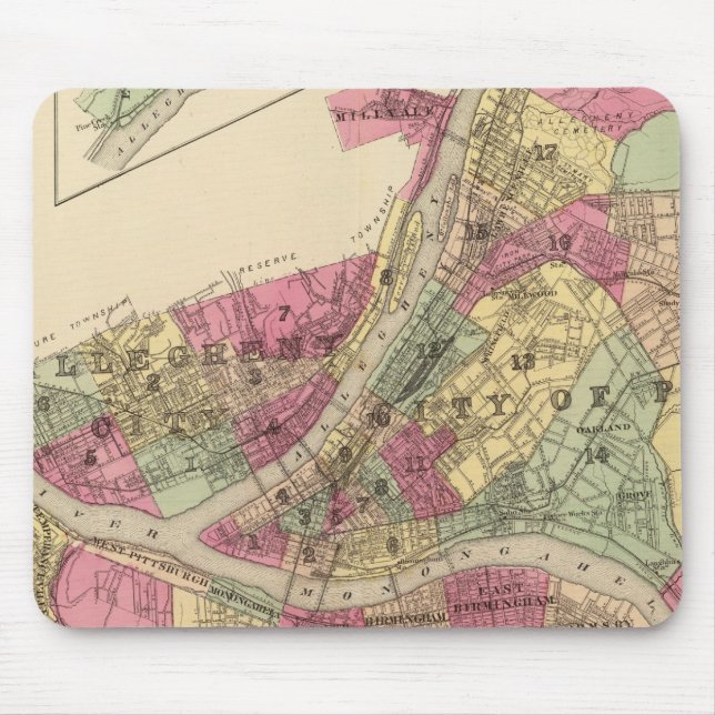 Pittsburgh, Allegheny Mouse Pad (Front)
