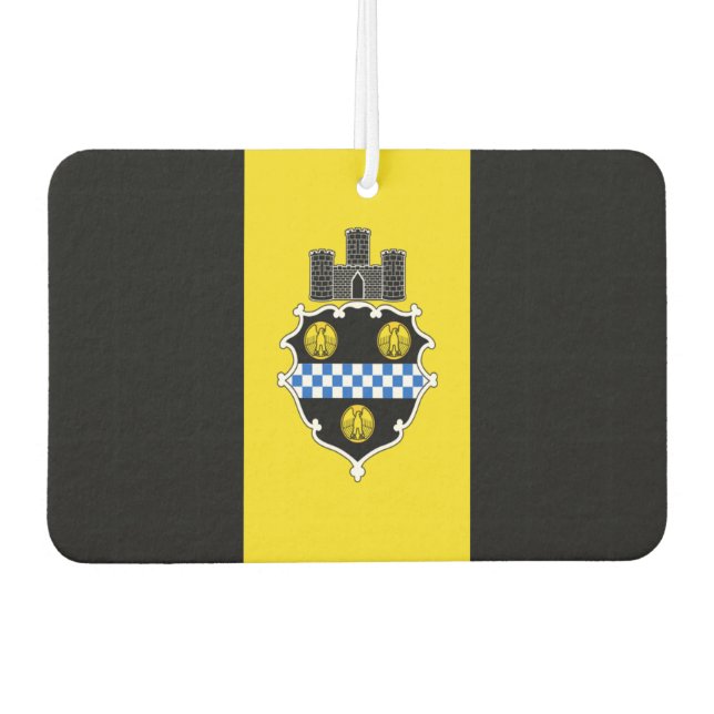 Pittsburgh city flag air freshener (Front)