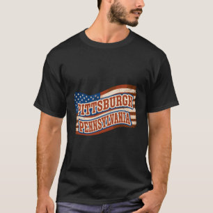 Pittsburgh City Pennsylvania American Flag T-Shirt
