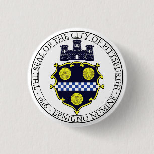 Pittsburgh city seal 1 inch round button