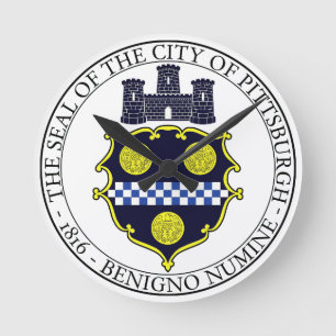 Pittsburgh city seal round clock