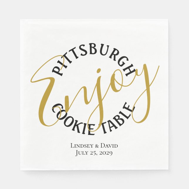 Pittsburgh Cookie Table Favour Bag Napkin (Front)