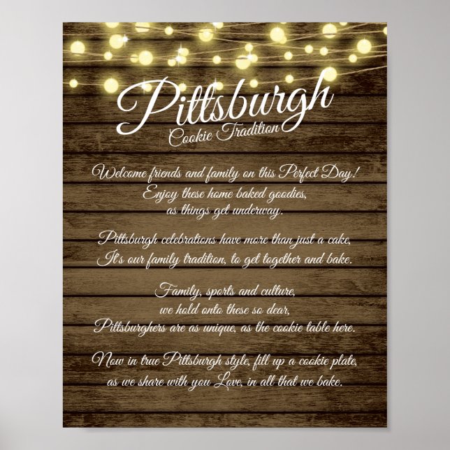 Pittsburgh Cookie Table No Yinz Wedding Poster (Front)