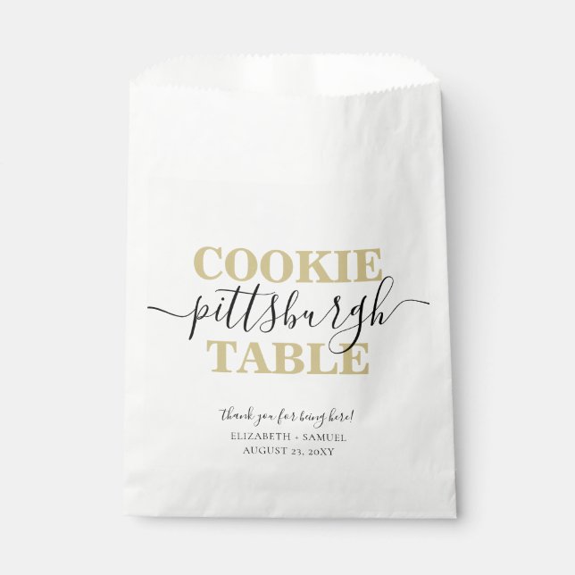 Pittsburgh Cookie Table Personalized Favour Bag (Front)