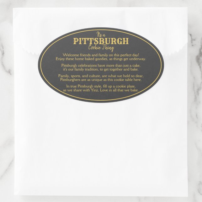 Pittsburgh Cookie Table Thing Poem Oval Sticker (Bag)