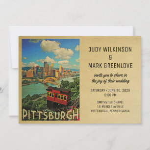 Pittsburgh Faire-part de mariage Vintage milieu du