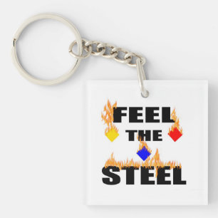 Pittsburgh Feel The Steel Fire Football Sports  Na Keychain