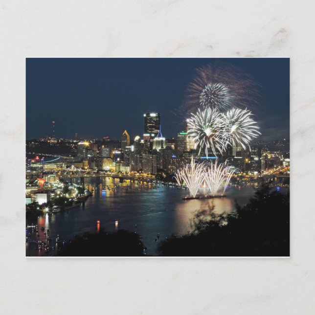 Pittsburgh Fireworks Postcard (Front)