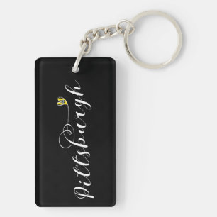 Pittsburgh Flag Heart Keychain