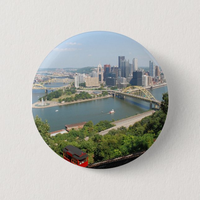 Pittsburgh from Mt Washington 2 Inch Round Button (Front)