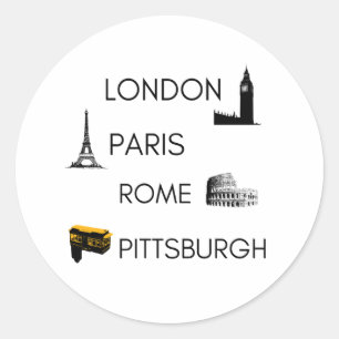 Pittsburgh Funny Cities Travel Pennsylvania Home C Classic Round Sticker