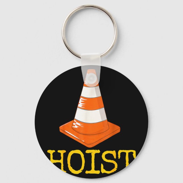 Pittsburgh hoist the traffic cone  keychain (Front)
