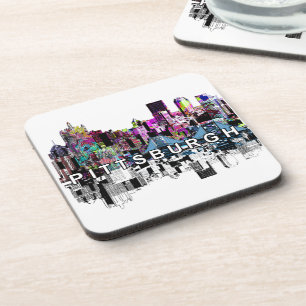 Pittsburgh in graffiti Beverage Coaster