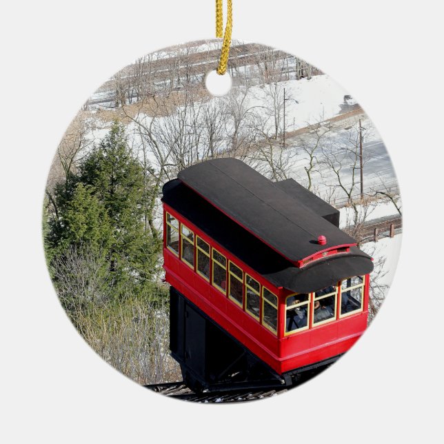 Pittsburgh Incline Plane Ceramic Ornament (Front)