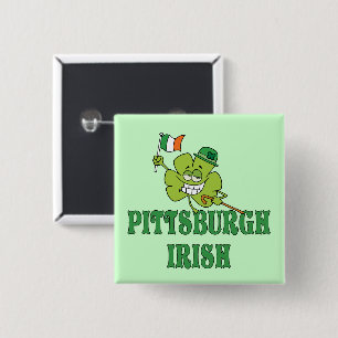 Pittsburgh Irish 2 Inch Square Button
