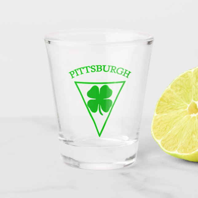 Pittsburgh Luck Shot Glass (Front)