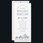 Pittsburgh | Modern Deco Wedding Program<br><div class="desc">A deco skyline-themed wedding program for a wedding taking place in the beautiful city of Pittsburgh, Pennsylvania. This wedding program card features a stylized illustration of the city's unique skyline with its name underneath. This is resting underneath your wedding day information in a matching open-lined style. On the reverse side...</div>