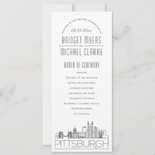 Pittsburgh   Modern Deco Wedding Program