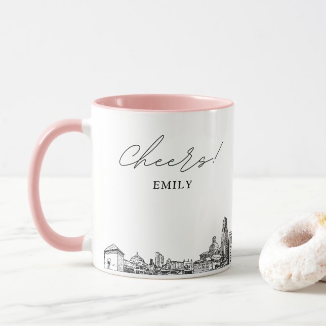 Pittsburgh Mug de café Mariage personnalisé (Avec donut)