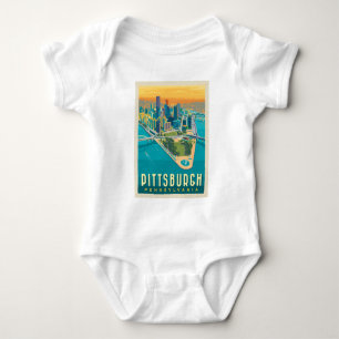 Pittsburgh, PA   Bird's Eye View Baby Bodysuit