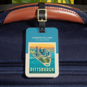 Pittsburgh, PA   Bird's Eye View Luggage Tag