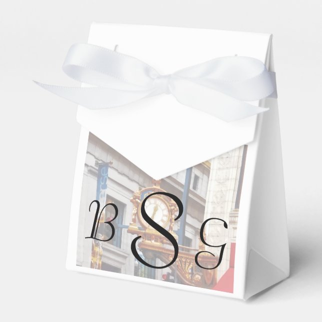 Pittsburgh PA - Meet Me Under the Clock Wedding Favor Box (Front Side)