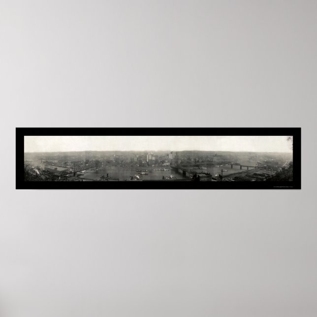 Pittsburgh PA Panorama Photo 1908 Poster (Front)