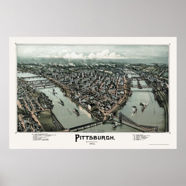 Pittsburgh, PA Panoramic Map - 1902 Poster (Front)