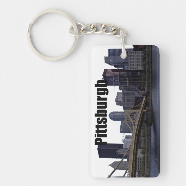 Pittsburgh PA Skyline with Pittsburgh in the Sky Keychain (Front)