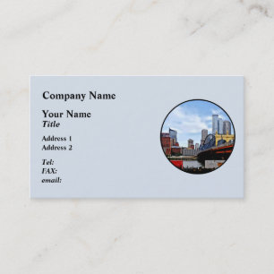 Pittsburgh PA - Train By Smithfield St Bridge Business Card