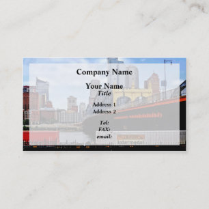 Pittsburgh PA - Train By Smithfield St Bridge Business Card