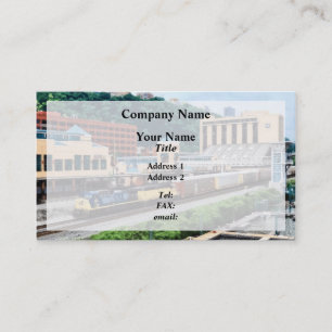 Pittsburgh PA - Train Going By Station Square Business Card