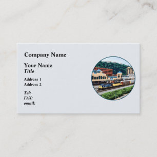 Pittsburgh PA - Train Going By Station Square Business Card