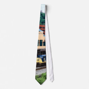 Pittsburgh PA - Train Going By Station Square Tie