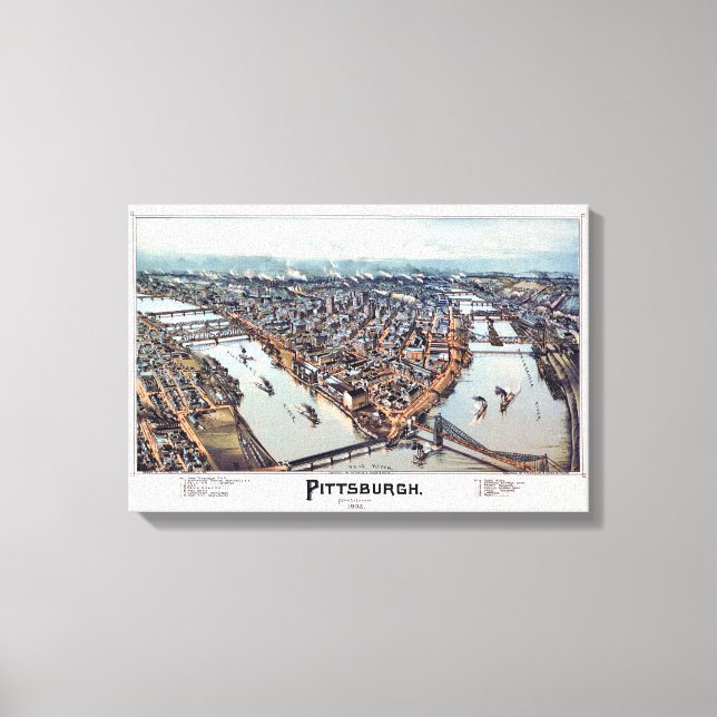Pittsburgh Pennsylvania 1902 Canvas Print (Front)