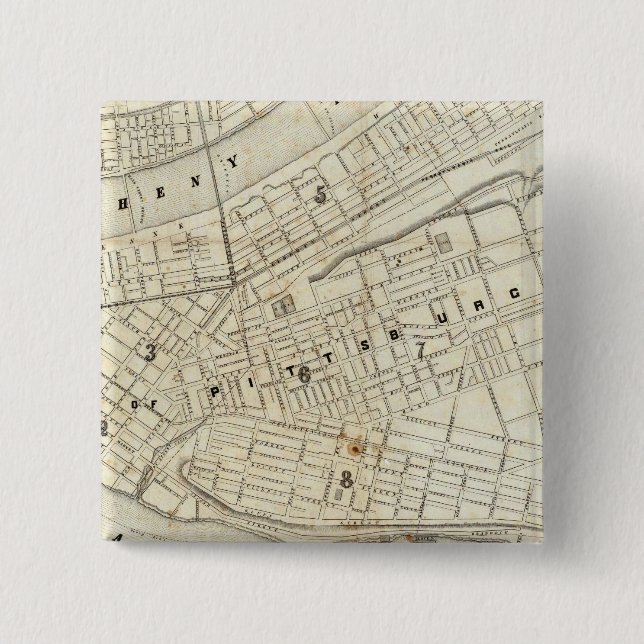 Pittsburgh, Pennsylvania 2 Inch Square Button (Front)